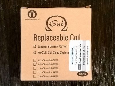innokin iSub専用 Replaceable Coil 5個セット(0.5Ω)